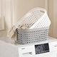 handheld square perforated storage basket for kitchen & bathroom sundries storage